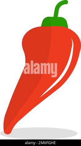 Icône piment et ombre. Vecteur modifiable. Illustration de Vecteur