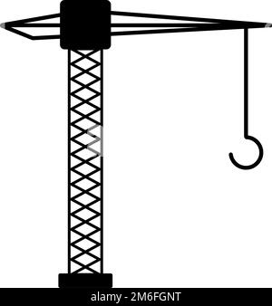 Icône de silhouette de grue. Symbole de construction. Vecteur modifiable. Illustration de Vecteur