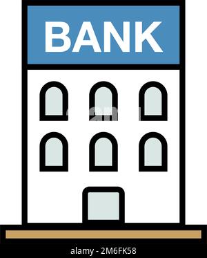 Icône de bâtiment bancaire moderne. Icône financière. Vecteur modifiable. Illustration de Vecteur