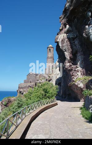 Chemin de la cathédrale de Sant Antonio Abate - Castelsardo - Sardaigne Banque D'Images