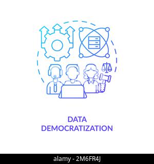 Icône de concept de gradient bleu de démocratisation Illustration de Vecteur