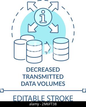 Diminution des volumes de données transmises icône de concept turquoise Illustration de Vecteur