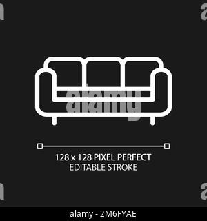 Icône linéaire blanche parfaite pour le thème sombre Illustration de Vecteur