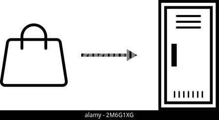 Icône de stockage des bagages dans un casier. Vecteur modifiable. Illustration de Vecteur