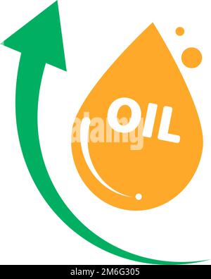 Icône de flambée du prix du pétrole. Augmentation du prix de l'essence et du pétrole. Vecteur modifiable. Illustration de Vecteur