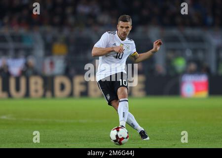 Lukas Podolski d'Allemagne - Allemagne / Angleterre, International friendly, signal Iduna Park, Dortmund - 22nd mars 2017. Banque D'Images