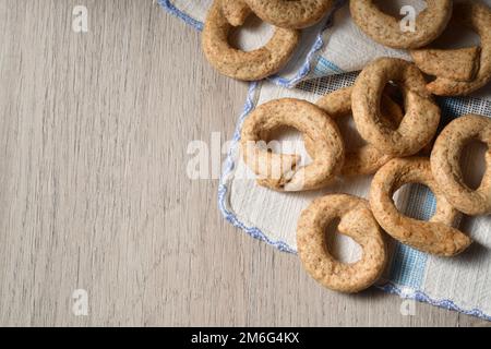 Taralli italien. En-cas traditionnels de la région des Pouilles. Banque D'Images