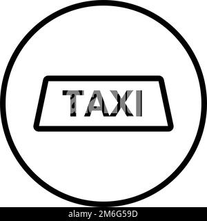 Panneau de toit de taxi rond. Vecteur modifiable. Illustration de Vecteur