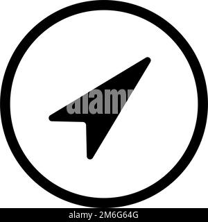 Icône de boussole. Icône de l'aiguille azimut. Vecteur modifiable. Illustration de Vecteur