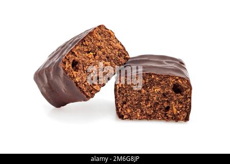 Café au chocolat ou barre cassée en deux parties. Chocolat Banque D'Images