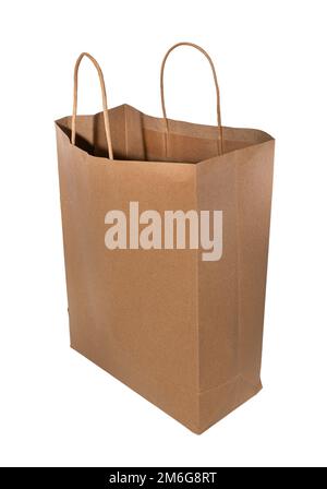 Sac en papier avec poignées pour faire du shopping ou des cadeaux au supermarché Banque D'Images