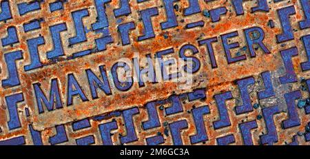 Grille Manchester en fonte rouillée Banque D'Images