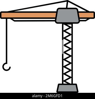 Icône Tower Crane. Chantier. Vecteur modifiable. Illustration de Vecteur