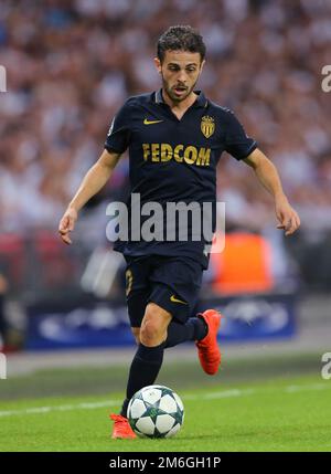 Bernardo Silva d'AS Monaco - Tottenham Hotspur v AS Monaco, UEFA Champions League Group Stage, Wembley Stadium, Londres - 14th septembre 2016. Banque D'Images