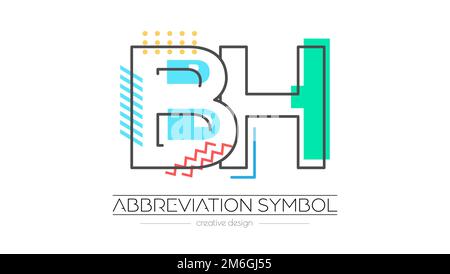 Lettres B et H. Fusion de deux lettres. Initiales logo ou symbole d'abréviation. Illustration vectorielle pour le design créatif et les idées créatives. Style plat. Illustration de Vecteur