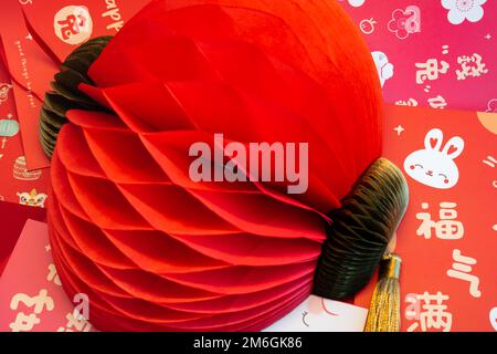 Fond d'écran et fond d'écran du nouvel an chinois. Concept de la nouvelle année chinoise contexte . Traduction sur enveloppe rouge : « plein de Bénédiction » Banque D'Images