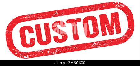 TEXTE PERSONNALISÉ écrit sur le signe rouge de l'estampillage rectangulaire. Banque D'Images