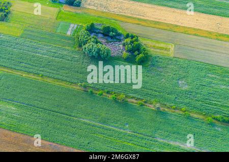 Formes géométriques abstraites de parcelles agricoles de différents c Banque D'Images