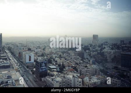 Vue d'en haut sur la ville d'Amman, Jordanie Banque D'Images