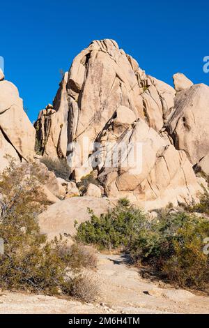 Magnifiques formations rocheuses, Parc national de Joshua Tree, Californie, États-Unis Banque D'Images