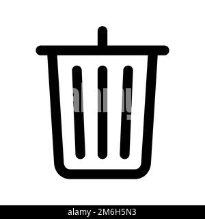 Ligne d'icône de corbeille isolée sur fond blanc. Icône fine et plate noire sur un style moderne. Symbole linéaire et contour modifiable. Simple et pixel perfec Illustration de Vecteur