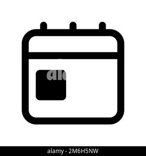 Ligne d'icône aujourd'hui isolée sur fond blanc. Icône fine et plate noire sur un style moderne. Symbole linéaire et contour modifiable. Simple et pixel perfec Illustration de Vecteur