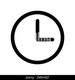 Ligne d'icône de temps isolée sur fond blanc. Icône fine et plate noire sur un style moderne. Symbole linéaire et contour modifiable. Simple et parfait Illustration de Vecteur