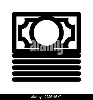 Ligne d'icône de la pile d'argent isolée sur fond blanc. Icône fine et plate noire sur un style moderne. Symbole linéaire et contour modifiable. Simple et pixel Illustration de Vecteur