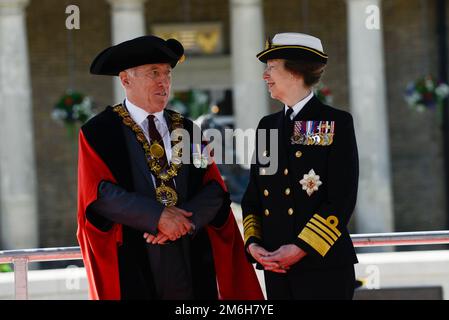 HRH la princesse Anne, la princesse royale assiste à une parade militaire à la Journée des forces armées 2019, à Salisbury, sur 29 juin 2019 Banque D'Images