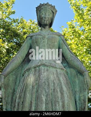 Statue de la reine Dona Leonor à Beja, Alentejo - Portugal Banque D'Images