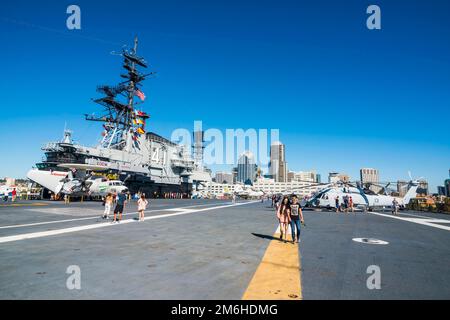 Musée des transporteurs aériens USS Midway, San Diego, Californie, États-Unis Banque D'Images