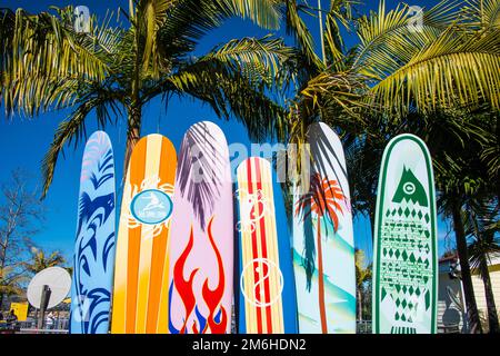 Planches de surf dans l'aquarium de seaworld, San Diego, Californie, États-Unis Banque D'Images