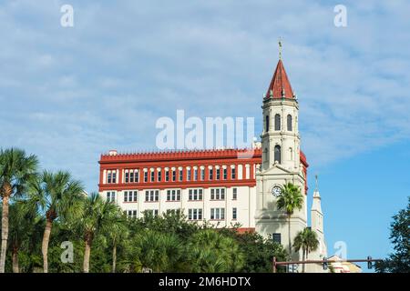 La basilique de la cathédrale Saint-Laurent Augustine, St. Augustine, la plus ancienne colonie établie en Europe, Floride, États-Unis Banque D'Images