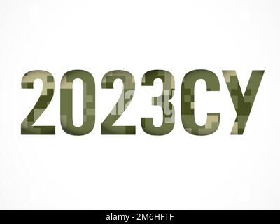 Imprimez 2023 Forces armées de l'Ukraine avec le camouflage de pixel de texture. Logo ukrainien avec motif militaire sans couture dans les couleurs olive. Motif vectoriel de l'armée Illustration de Vecteur