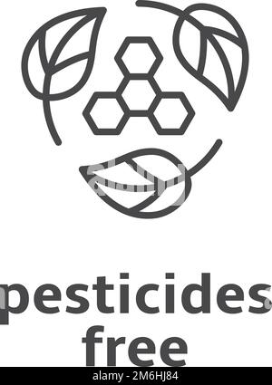 Étiquette sans pesticides. Panneau « aucun produit chimique ». Produit naturel Illustration de Vecteur