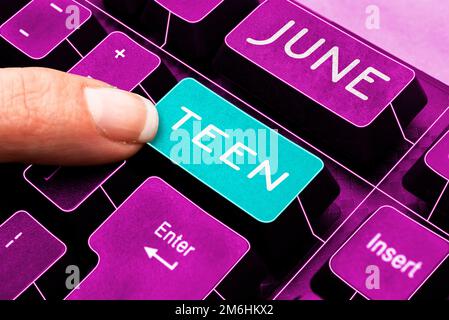 Texte d'écriture juin Teen. Business concept vacances légales aux États-Unis de la fin de l'esclavage aux États-Unis Banque D'Images