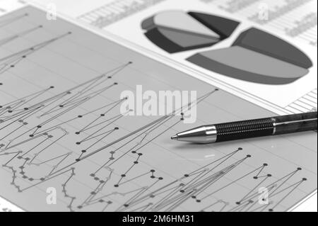 Calcul avec graphique et finances Banque D'Images