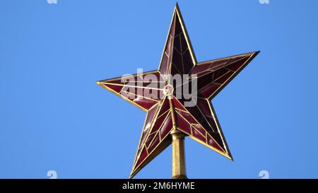 Étoile rubis sur la flèche de la Tour Spasskaya du Kremlin de Moscou Banque D'Images