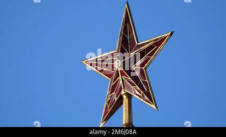 Étoile rubis sur la flèche de la Tour Spasskaya du Kremlin de Moscou Banque D'Images