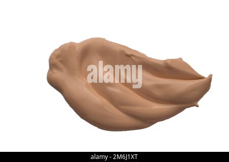 Beige Foundation isolée sur fond blanc. Correcteur cutané Banque D'Images