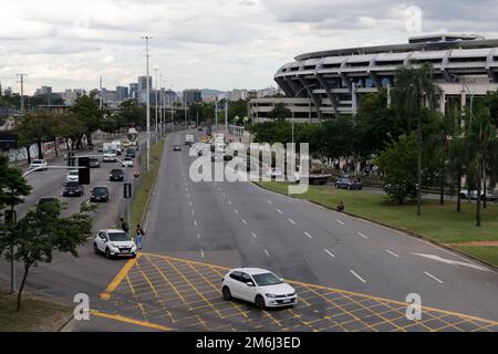Avenue King Pelé au stade Macaranã, panneau de rue. Hommage au célèbre joueur brésilien de football Pele, Edson Arantes do Nascimento - Rio de Janeiro Brésil Banque D'Images