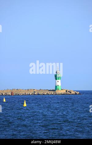 Le phare de Mukran sur l'île de Rügen, en mer Baltique Banque D'Images