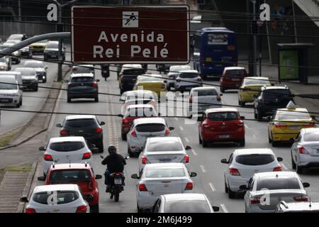 Avenue King Pelé au stade Macaranã, panneau de rue. Hommage au célèbre joueur brésilien de football Pele, Edson Arantes do Nascimento - Rio de Janeiro Brésil Banque D'Images