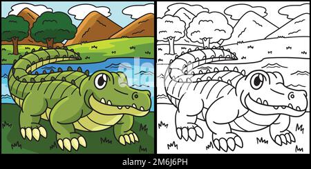 Illustration couleur page crocodile Illustration de Vecteur