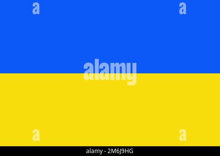 Drapeau bleu et jaune de l'Ukraine . Banque D'Images