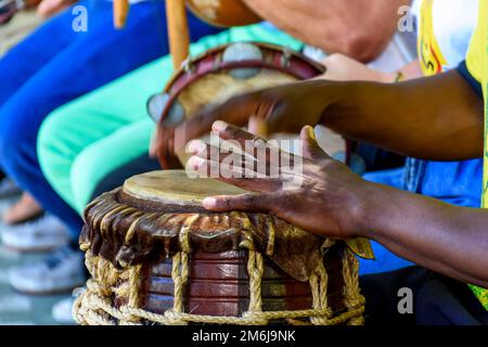 Instrument à percussion appelé atabaque Banque D'Images