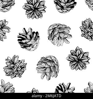 Motif cornets de pin sans coutures Banque D'Images
