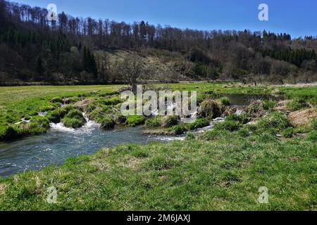 Réserve naturelle de la vallée de Fehla sur l'Alb souabe ; Allemagne Banque D'Images