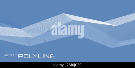 Polyligne brisée blanche transparente abstraite sur fond bleu. Motif graphique vectoriel composé Illustration de Vecteur