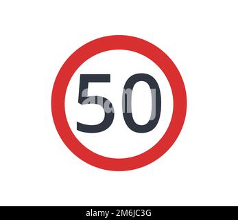 Limite de vitesse maximale de 50 symbole. Vecteurs de signalisation routière. Illustration de Vecteur